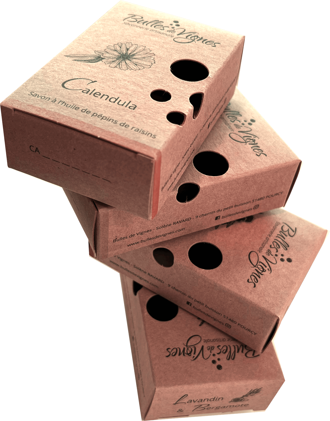 Boite carton kraft avec trous