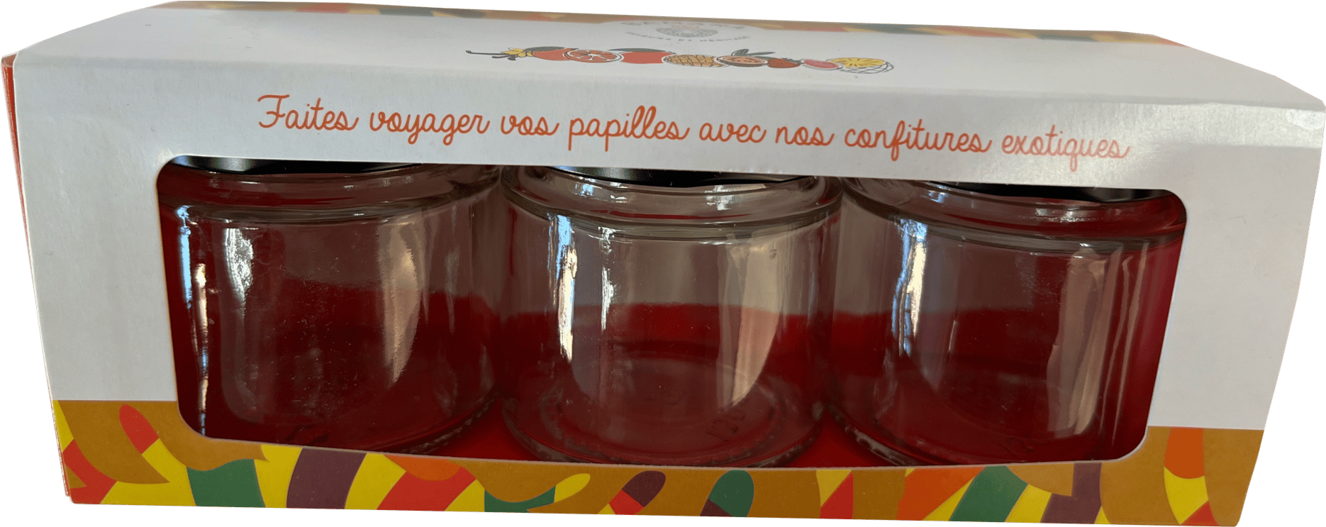 Fourreau carton avec tiroir pour 3 pots de confiture