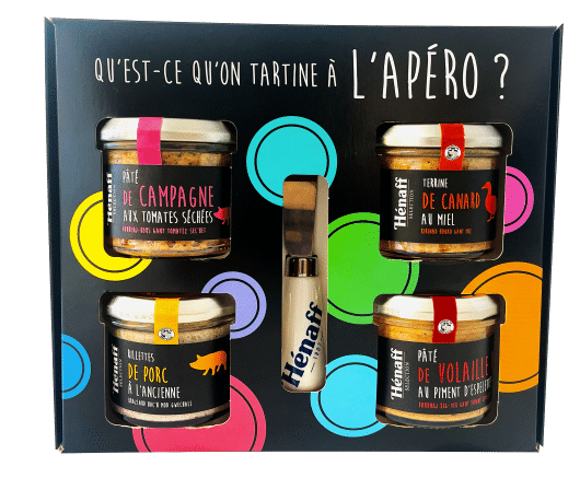 Coffret personnalisé en carton pour vos produit apéritif avec accessoire